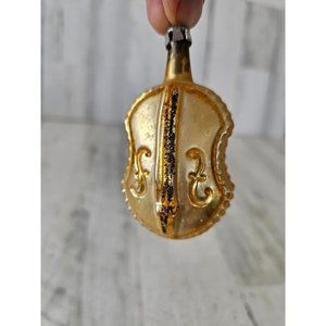 Vintage Poland violin cello glass ornament Xmas tree